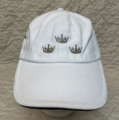 NWT White Soft Cotton Triple Crown Logo -Adams Strapback Cap Hat Hidden Adjust