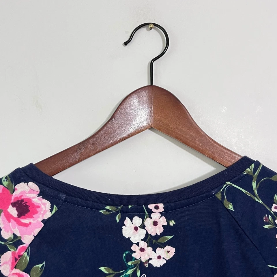 Vestido Hm Niñas Talla 14Y Azul Floral Boho Manga Larga Cuello Redondo Pullover Foto 4 de 4