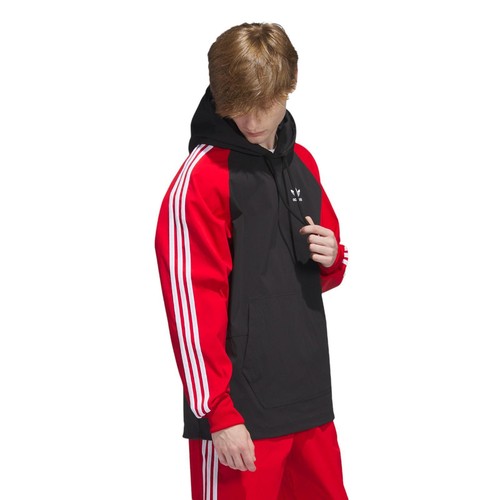 Adidas Originals HOMBRE Superstar Capucha Chaqueta Cortavientos Negro Rojo Retro - Imagen 4 de 7
