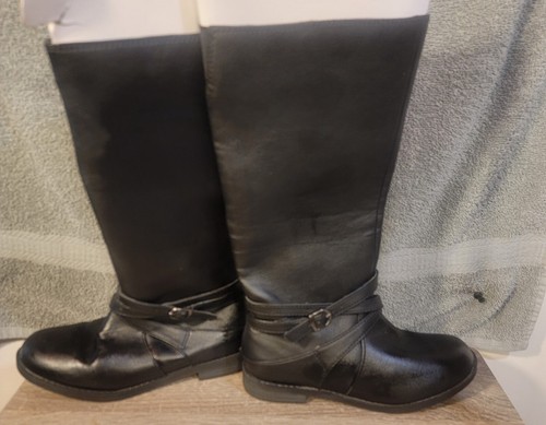 Cat & Jack - Mädchen schwarz Knie-Hüfte seitlicher Reißverschluss Schnalle Reitstiefel Gr. 1 (nicht 4) - Bild 3 von 5