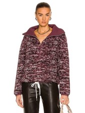 $168 Varley Women's Purple Wool "bailey" Half-zip Lined Jacket Coat Size S