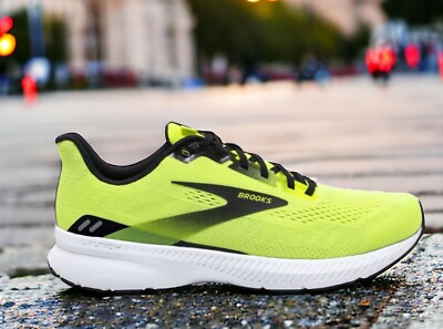 Brooks Neon Yellow Launch Road Running Gym Shoes Mens 10  display picture 3