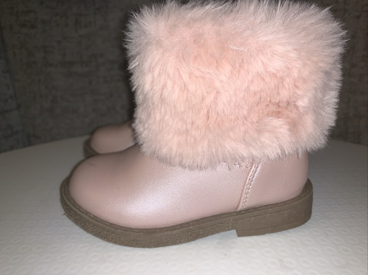 Baby Girl Boots By”F&F” size 5(sugar Pink)fluffy Tops UK