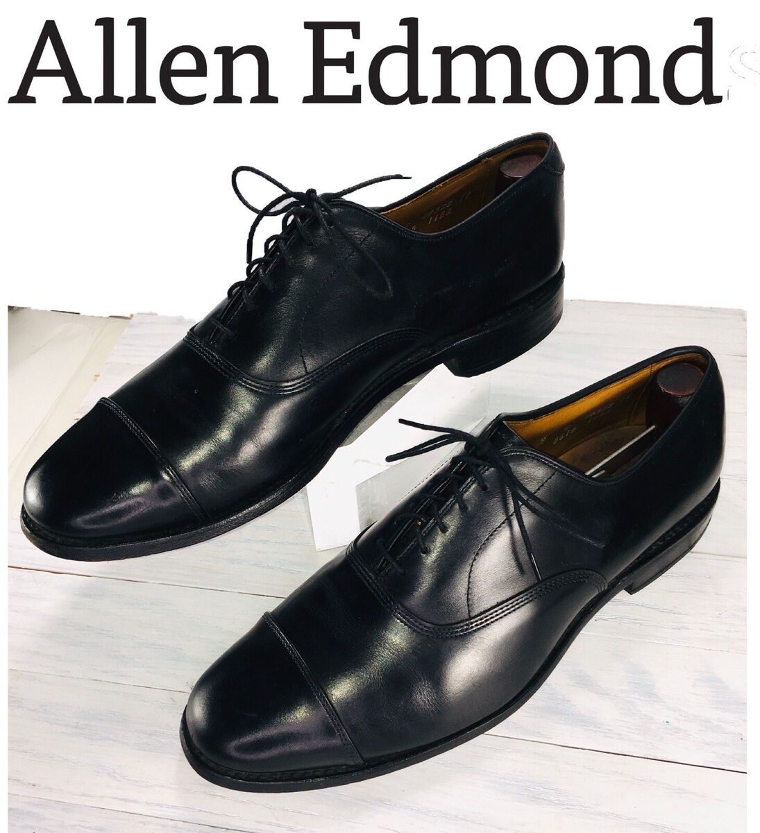 9C ALLEN EDMONDS PARK AVENUE Oxford Black Leather Cap Toe 9C ALLEN EDMONDS PARK AVENUE Oxford Black Leather Cap Toe