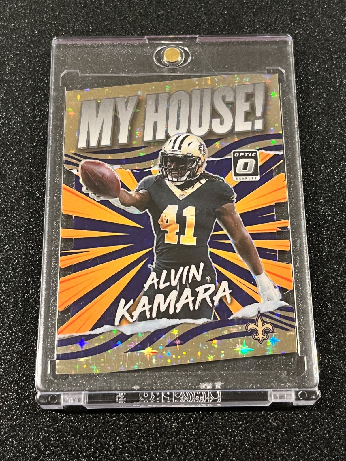 2021 Panini Donruss Optic Alvin Kamara My House Purple Stars Die-Cut 2/25 #MH-16
