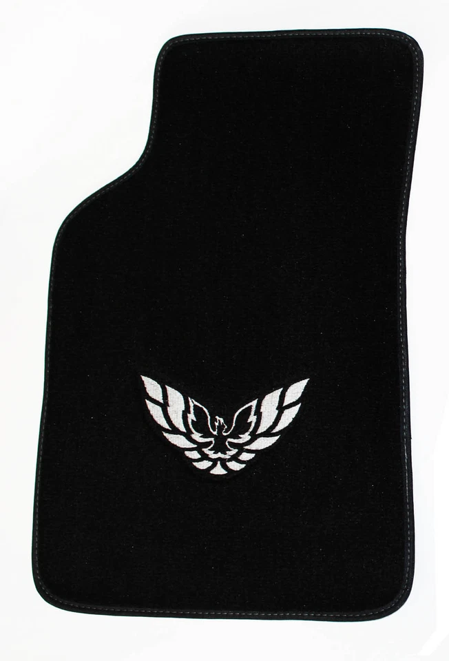 NOVO! Tapetes de assoalho tapete 1982-2002 PONTIAC FIREBIRD logotipo bordado prata par - Imagem 4 de 4