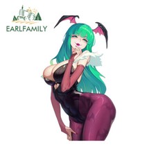 EARLFAMILY 5.1" Morrigan Cool Car Sticker Attractive Anime Girl Windshield Decal