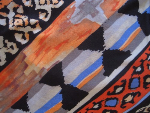 NWT BEIGE BY ECI SMALL Orange Multi Color Geometric Sleeveless Dress MSRP $79. - Picture 8 of 8