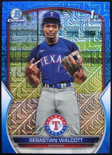 2023 Sebastian Walcott 1st Bowman Chrome Blue Mojo Mega Refractor /150 #BCP-189 - 第 1/3 張圖片