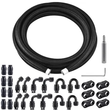 6AN-8AN-10AN Nylon Braided PTFE Fuel Line 10FT—20FT Fitting Hose Kit For E85