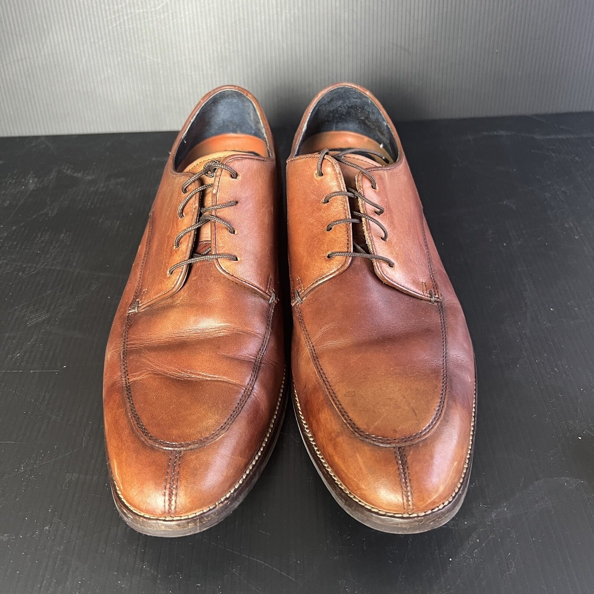 Cole Haan Men\'s Lenox Hill Split Toe Oxford British‎ Tan C11629 Men\'s Size 12M Cole Haan Lenox Hill Split Toe Brown Leather Oxfords Shoes  main image 4