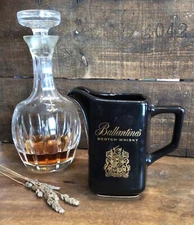 Ballantine's Bar Pitcher ~ Distillery Advertising ~ 26 oz ~ Vintage Ceramic