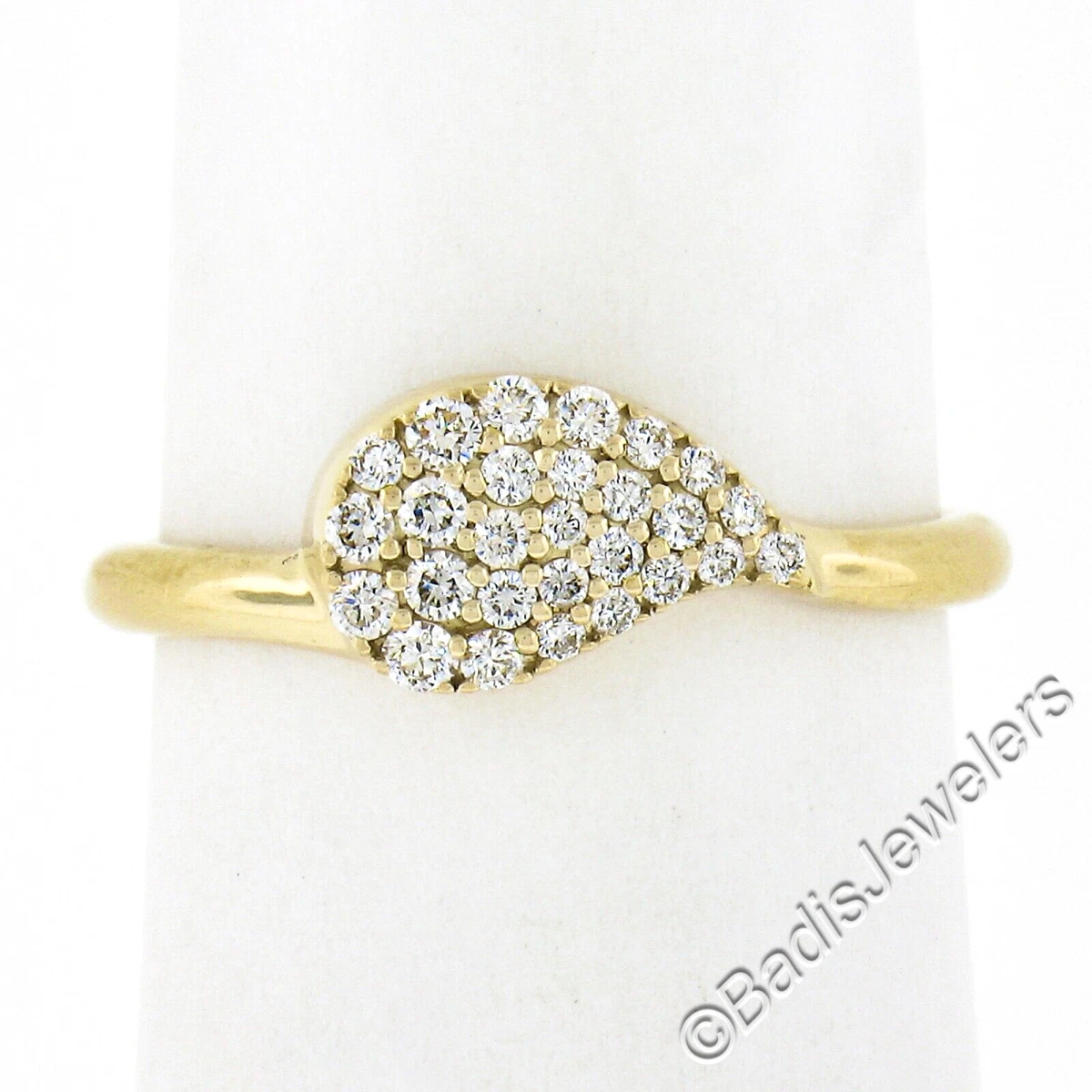 Birks 18k Yellow Gold 0.25ctw Round Brilliant Pave Diamond
