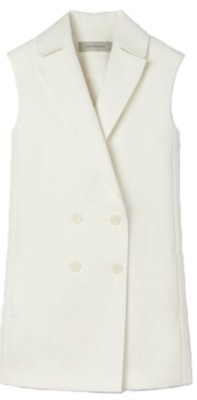 Veste Blazer Longue Sans Manches Gérard Darel - Coton Blanc - Taille 42 - Neuf Avec étiquettes