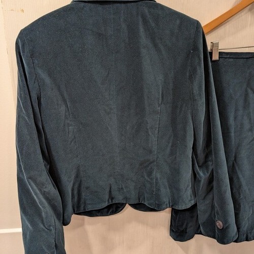 NORTON MCNAUGHTON Velvet Blazer and Skirt Set - Dark Teal professional workwear - Picture 5 of 12