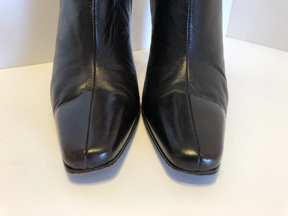 Ellen Tracy коричневый кожаный высокий каблук (3,5») ботинок размер 8,5, Италия. - Изображение 4 из 4