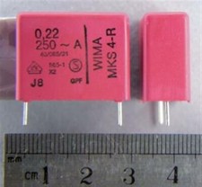 20 Wima MKS4-R .22uF 20 250V Polyester Film Capacitors