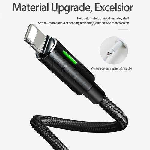 MCDODO Smart LED Auto Disconnect 8 Pin USB Charger Cable iPhone 12 XS Max X 8 6s - Picture 9 of 13
