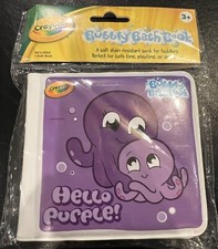 Crayola Bubbly Bath Book Hello Purple Ages 3  Up Fun in the Tub - A0027