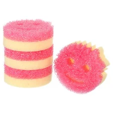 Scrub Daddy Non-Scratch Dish Scrubber Cleaning Sponge for The Kitchen Pink, 4 Ct