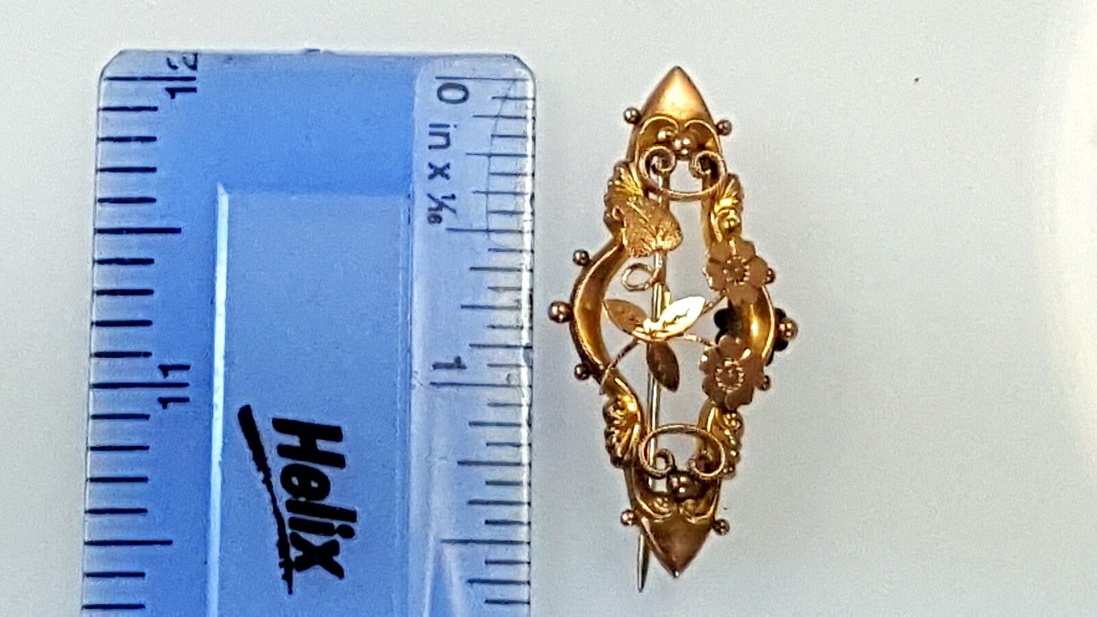 Victorian 9k yellow gold pin brooch mid to late 1… - image 3