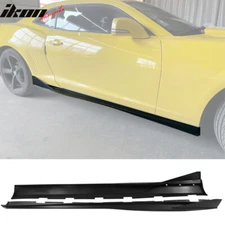 Fits 10-15 Chevy Camaro Matte Black PP Side Skirts Rocker Panel IKON V3 Style
