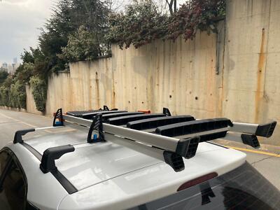 Roof Rack and Load Stops Ladder Tilt For Audi Q7 2015- Up V3 Silver
