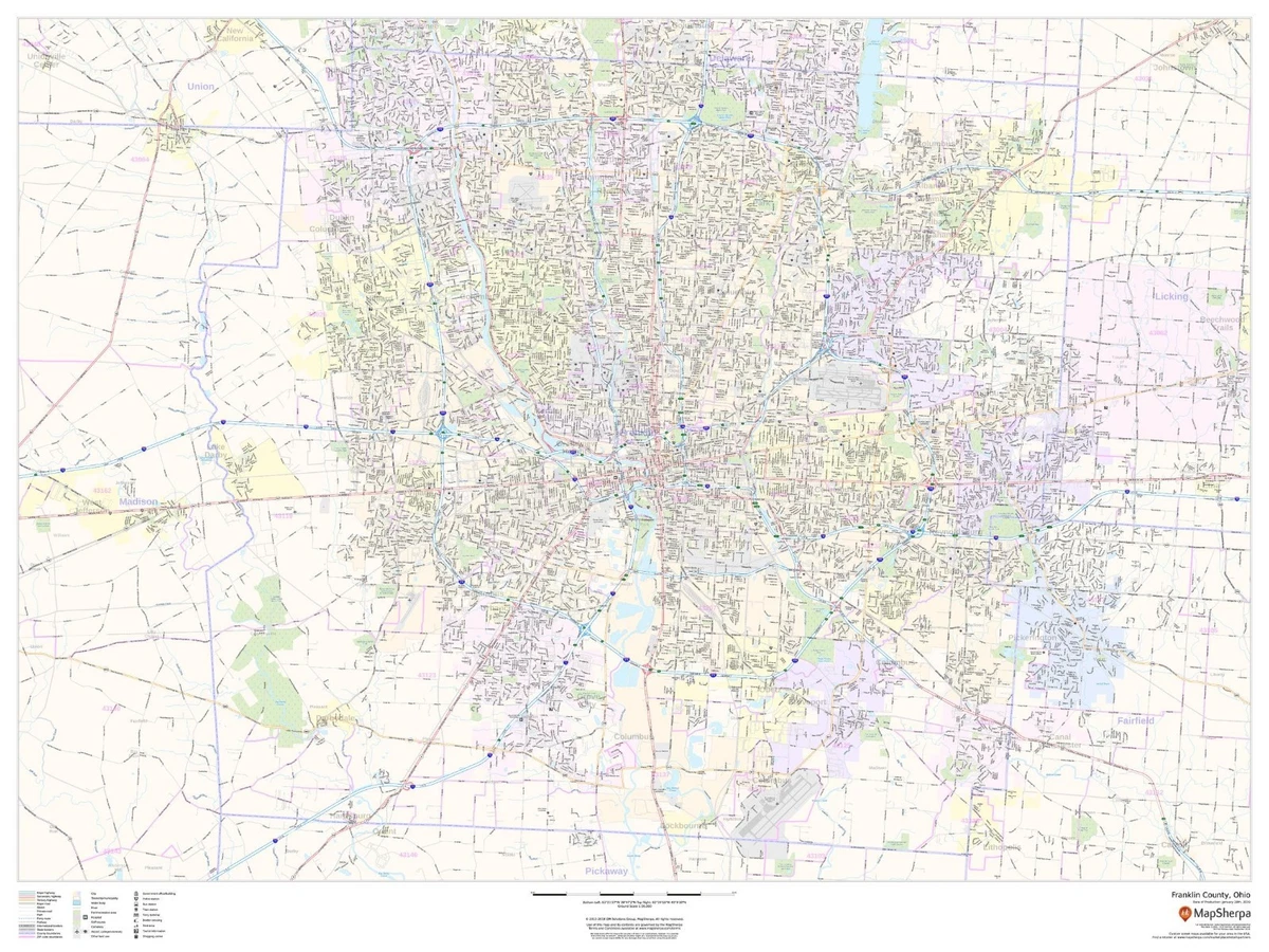 Franklin County Zip Code Map