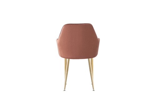Set of 2 Upholstered Dining Velvet Padded Seat Golden Metal Legs Dining Lounge - Picture 6 of 14