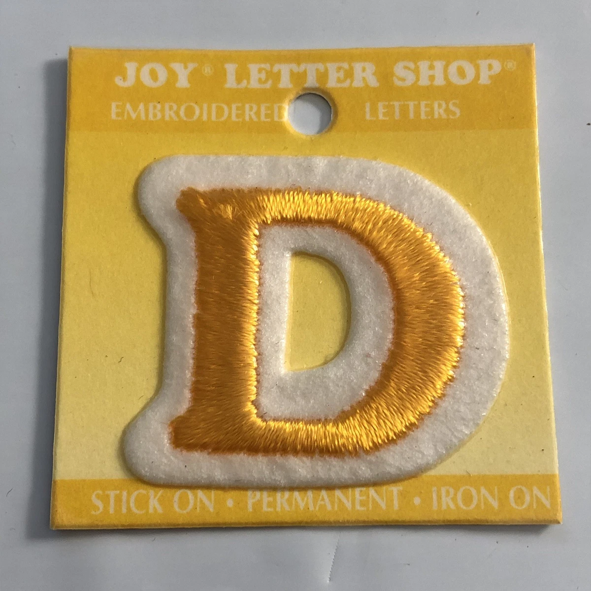 Joy Letter Shop Yellow O 1.5” Iron Stick On Embroidered Patch Appliqué  Crafting | eBay