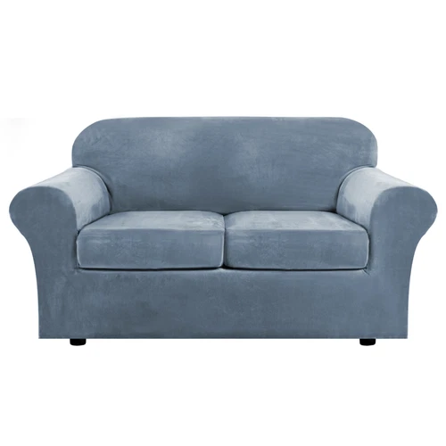 Samt Stretch Elastisch Sofabezug Wohn Couch Schonbezüge Schoner 1/2/3 Sitzer - Bild 46 von 112