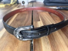 Barry Kieselstein Cord Moon Face Buckle Genuine Lizard Belt Size 3