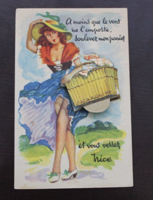 Foreign Italy Nice Multi View Risque Vintage Mechanical Postcard 4d