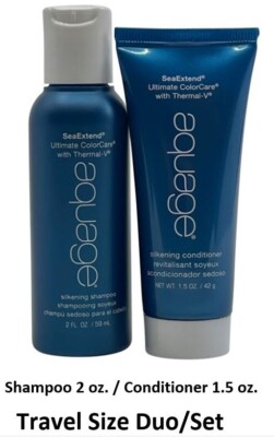 Aquage Sea Extend Silkening Shampoo 2 oz. & Conditioner 1.5 oz Travel Size Duo
