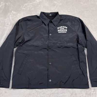 RVCA Matty Matheson Jacket Mens Medium Black Glorious Meats Windbreaker Snap