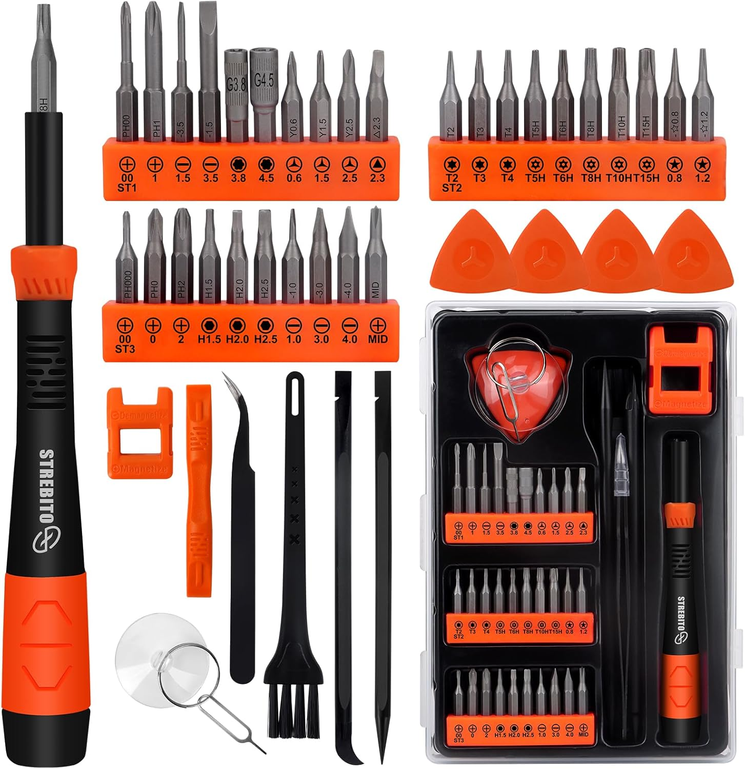 43-in-1 Precision Screwdriver Set with Torx Bits T5 T6 T8 T15 P5 for Small Electronics Repair