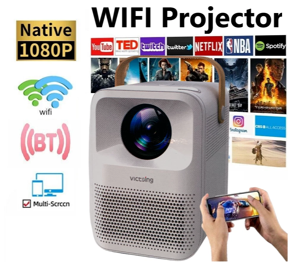 4K 1080P WiFi Bluetooth Mini LED Home Theater Projector Cinema Soundbox  Speaker eBay