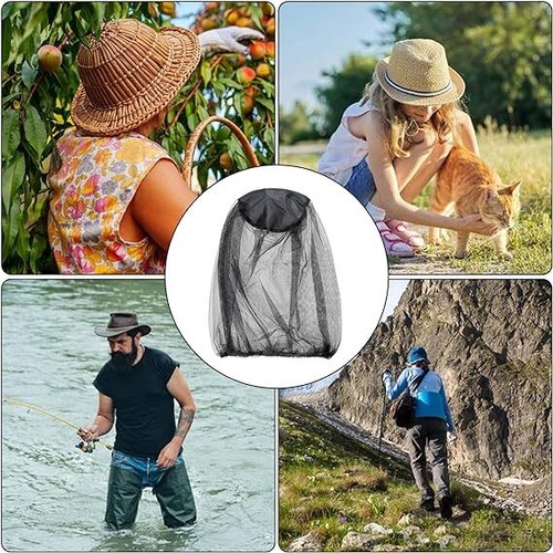 6PC Midge Mosquito Head Net Hat Insect Fly Mesh Face Protector Travel Camping - Picture 22 of 40