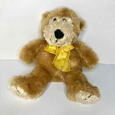 Melissa Doug Baby Ferguson Brown Bear Plush Stuffed Animal Toy 8" Gold Bow