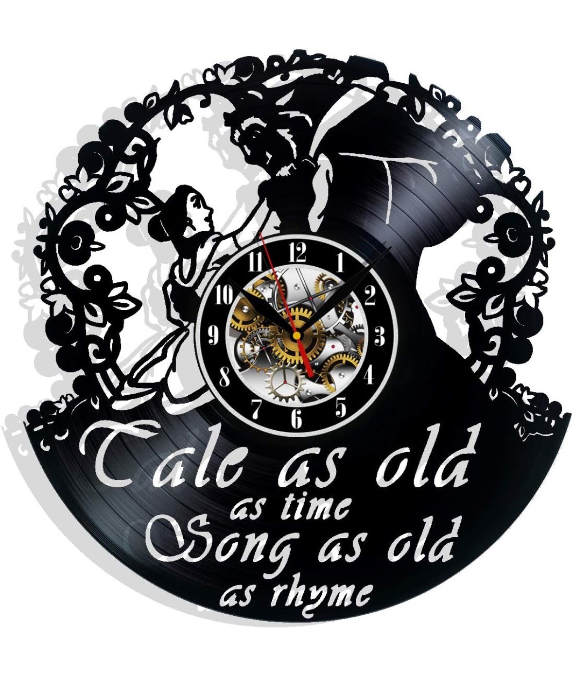 Vinyl Evolution Record Wall Clock Beauty And The Beast