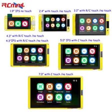 1.9" 2.4" 3.2" 4.3" 5.0" 7.0" ESP32 Display Module ESP32-S3 WiFi BT Touchscreen