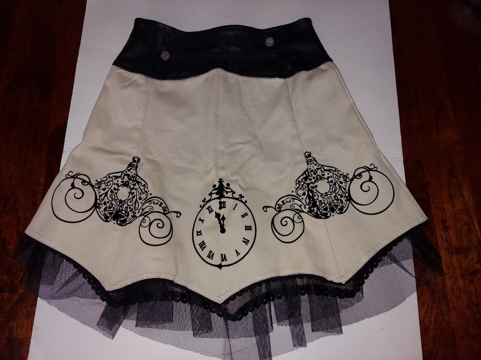 Hot Topic Disney Cinderella Skirt Carriage & Clock St… Gem