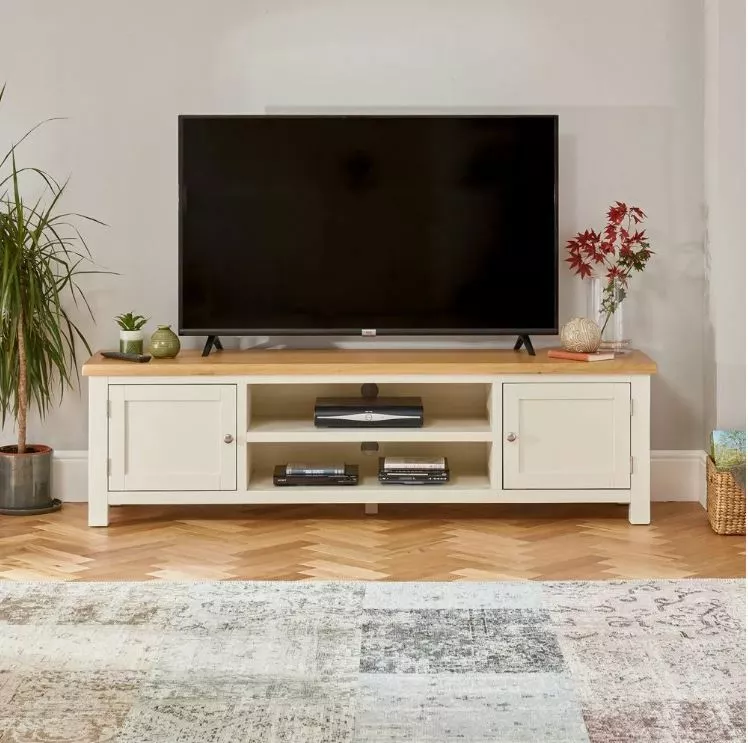 Oak and sale cream tv unit