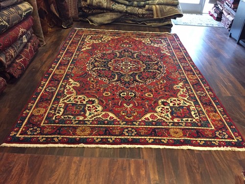 S.Antique Genuine Hand Knotted Vintage Classic Area Rug Carpet 7’7”x11’2”,#864