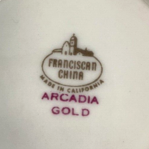 2 Suppenschalen Franziskaner Arcadia Goldfuß Creme mit Untertassen Top Zustand - Bild 8 von 8