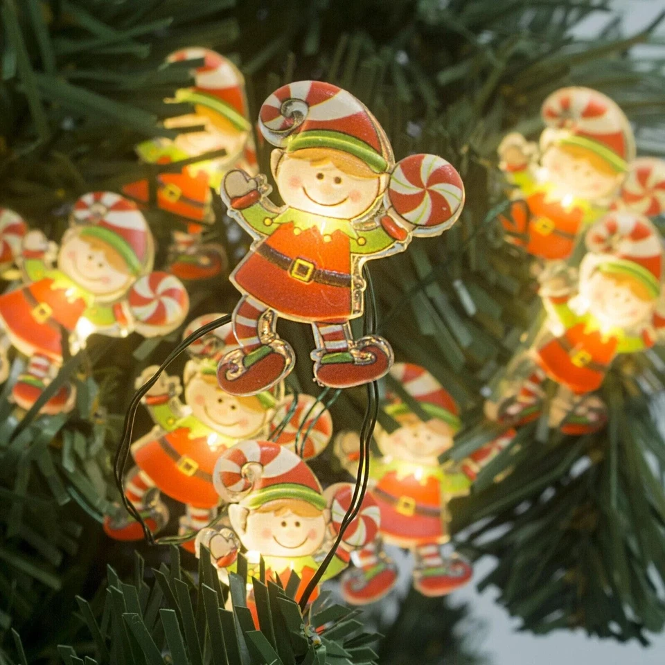 Holiday Time Elf String Lights 3-Function 18 LED Christmas Battery Power NEW - Image 4 of 4