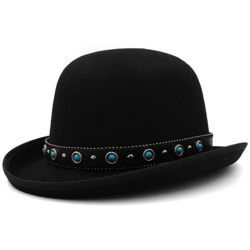 Men Women Classical Bowler Hats Retro Fedora Sunhat Jazz Derby Caps 7 1/8-7 3/8 - Picture 7 of 31