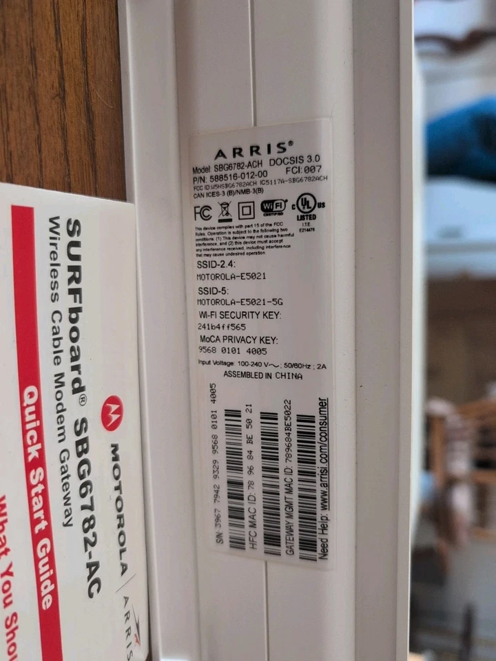 Motorola Arris SurfBoard SB6782-AC DOCSIS 3.0 Cable Modem Router - Image 2 of 4