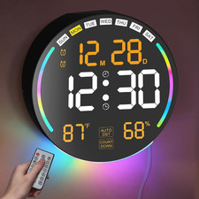Orologio Da Parete Digitale 26Cm LED Grande Display,Orologio Da Muro Digitale Co