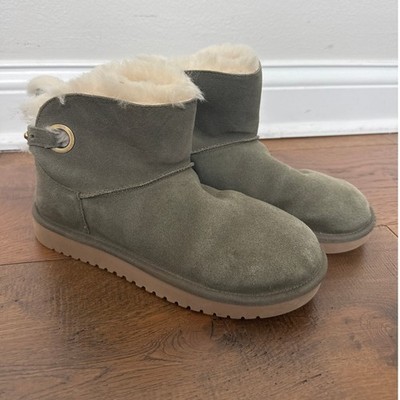 Koolaburra by UGG Remley Sherpa Lined Mini Boots Gray US 8 EU 39